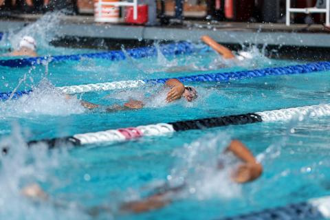 Zarrae Muniz-Montoya of Harmony High School competes in the Girls 100 Yard Freestyle during the 2026 OBC Swimming and Diving Championship on Thursday, where County records fell. (Photo/Taylor McFee)