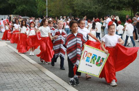 The Foreign Language Immersion School of Celebration put on a school wide parade in honor of Hispanic Heritage Month Friday, honoring the cultures of 15 Spanish nations. (Photos/Christine Pike)