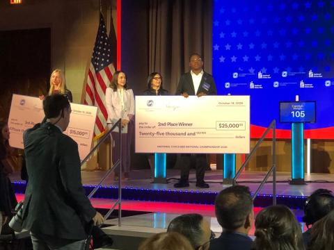 Former Voyager K-12 student and current NeoCity Academy freshman Araoluwa Afolabi won a $25,000 college scholarship for placing second in the National Civics Bee. (Photo/Abolasade Afolabi)
