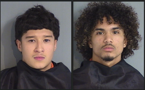 Brian Alexander Ramirez (left) and Quianelle Antonio Reyes-Cintron, both 18, were two of the nine Harmony High students arrested in a 
