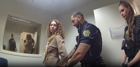 Irene Miller, 50, was arrested at Orlando International Airport Friday on her return from Las Vegas. Police say she left her four children at their Kissimmee home the prior Sunday unattended. (Photo/Osceola County Sheriff's Office)