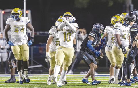 Osceola linebacker Elijah Melendez (10) and tackle Amier Clark (44) will be tasked with slowing down West Boca Raton’s efficient offense. PHOTO/TAYLOR MCFEE