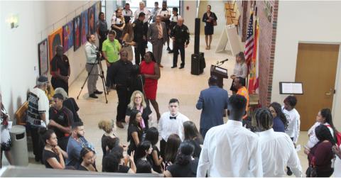 A large crowd gathered for the Black History Month reception at Kissimmee City Hall.