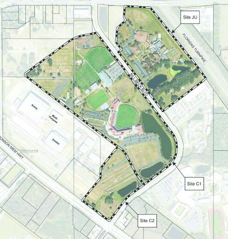 The latest Memorandum of Understanding with the Orlando City Soccer ownership would include an agreement to enter into an operating agreement with a national hotel brand prior to Dec. 31, 2028 on land at the corner of Bill Beck and U.S. 192. (Graphic/Osceola County)