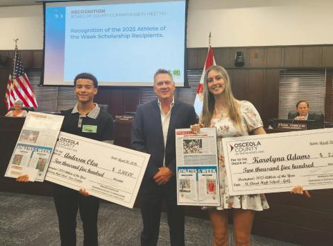Gateway High distance runner Anderson Olea and St. Cloud High golfer Karolyna Adams were named the 2025 Arrington Athletes of the Year. (Photo/Ken Jackson)