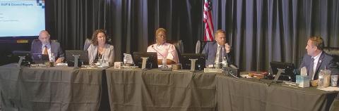 Mayor Chris Robertson (far right) made a motion to discuss terminating the contract of City Manager Veronica Miller (second from left) at Thursday’s City Council meeting. It was the second time he’s made that motion. (Photo/City of St. Cloud)